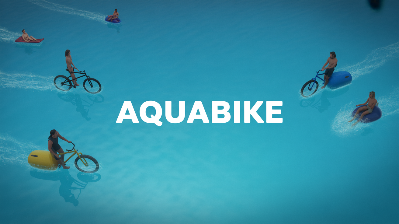 Aquabike en bassin lumineux avec silhouettes dynamiques