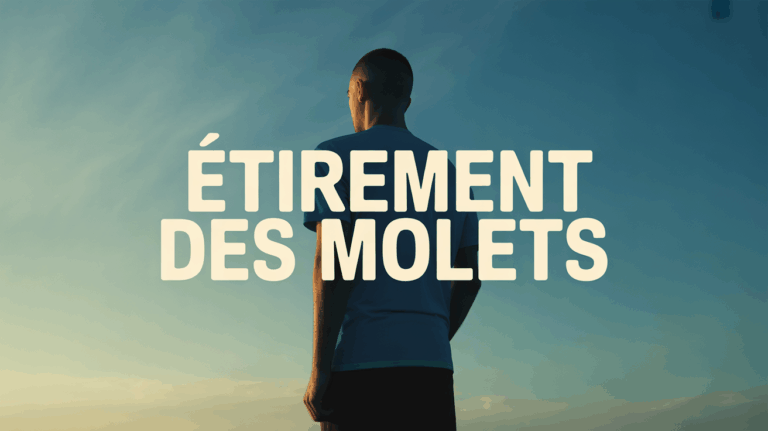 Silhouette s'étirant les mollets sur fond dynamique