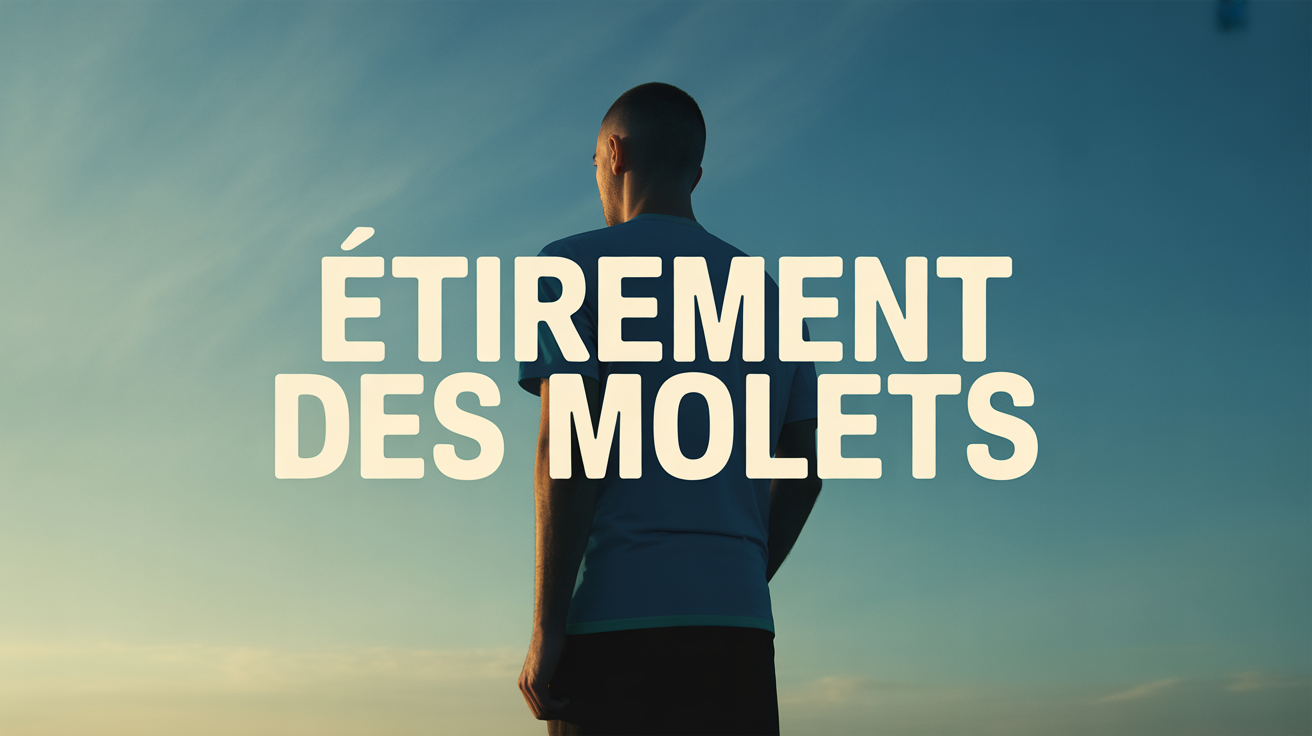 Silhouette s'étirant les mollets sur fond dynamique
