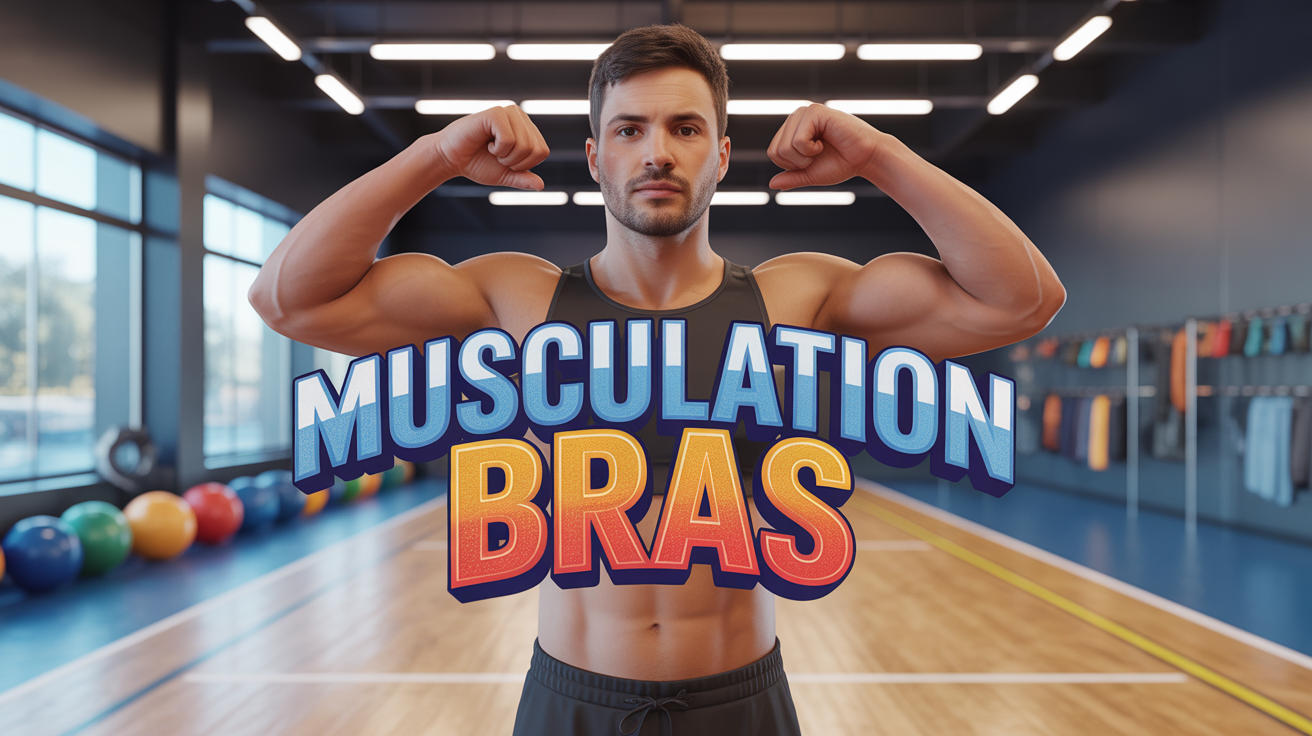 musculation bras personnage salle de sport illustration