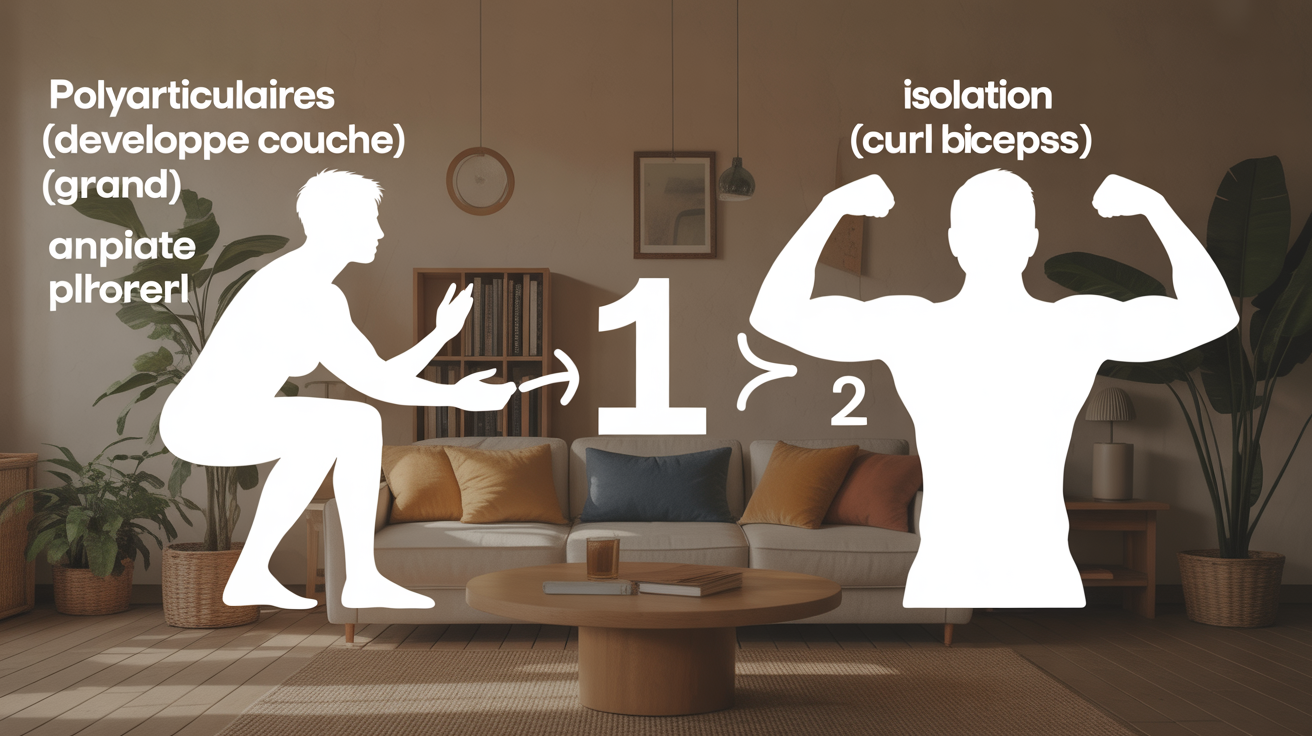 ordre des exercices musculation schema polyarticulaires isolation