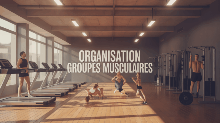 Organisation groupes musculaires dans une salle de sport moderne