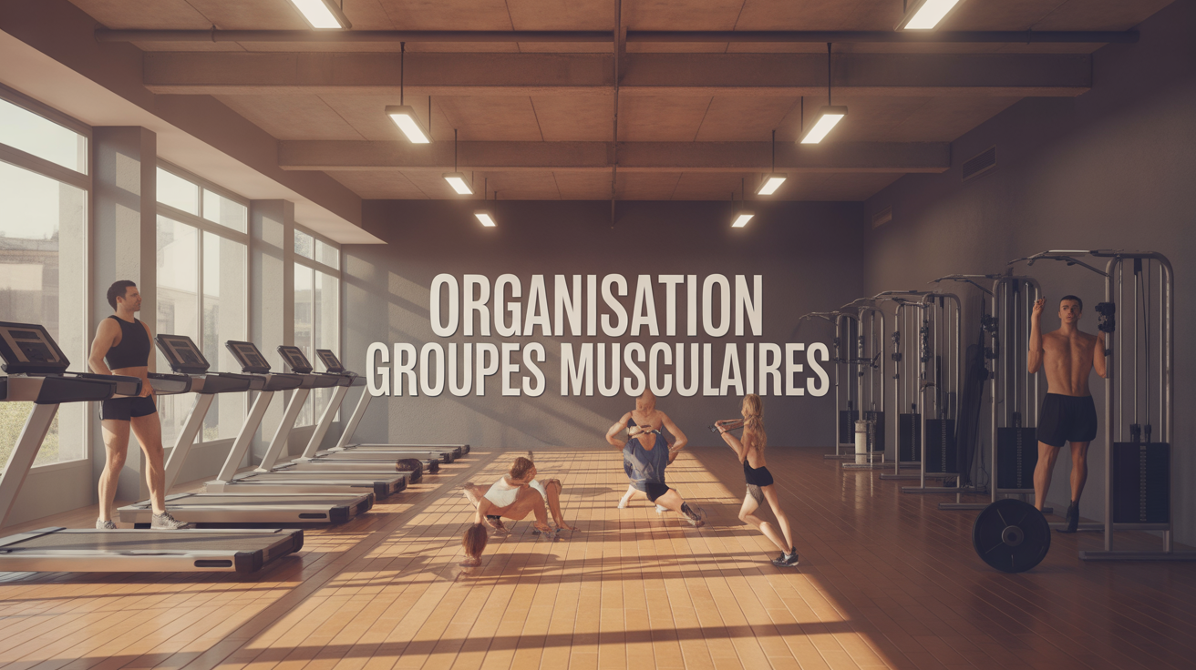 Organisation groupes musculaires dans une salle de sport moderne