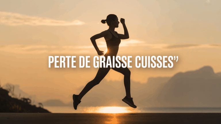 Silhouette illustrant la perte de graisse cuisses, mouvement et confiance