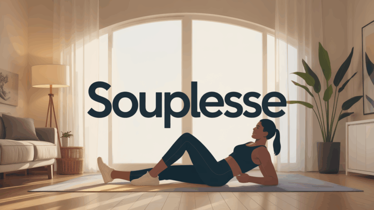 Illustration souplesse routine gym sur tapis