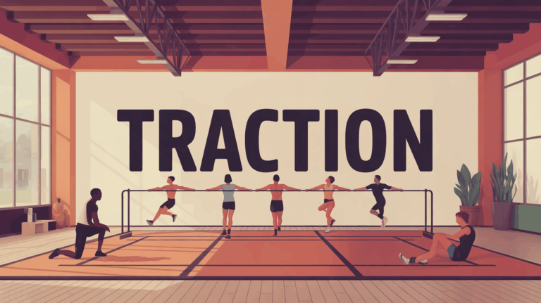 traction salle de sport, barre et silhouettes motivantes