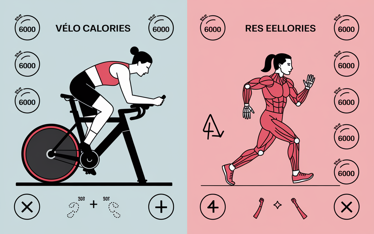 Tableau velo elliptique tapis de course avec chiffres calories et muscles