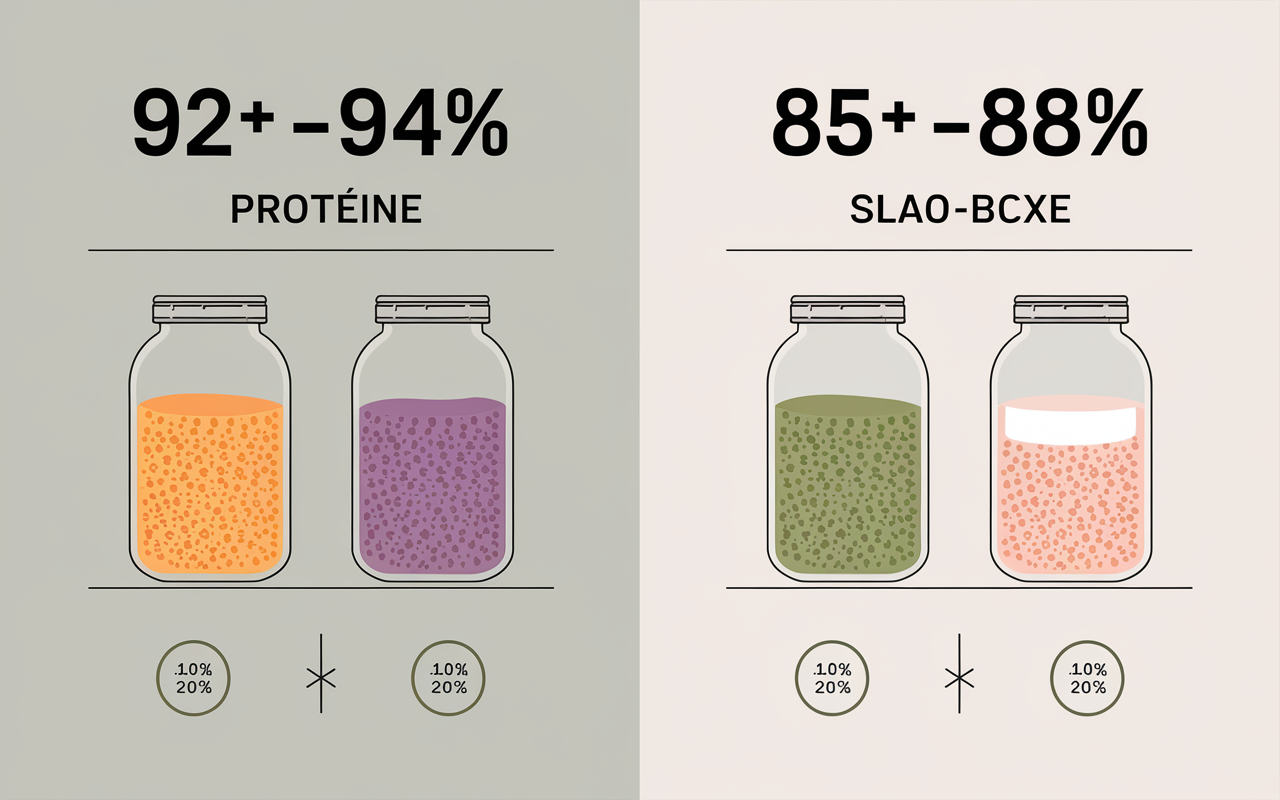 tableau comparatif whey isolate native et classique certifications prix