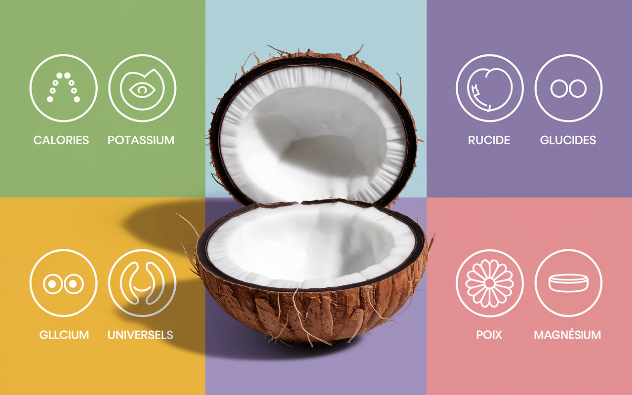 Tableau nutrition eau de coco potassium minéraux