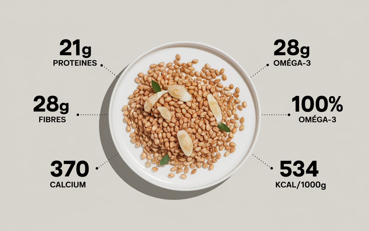 Assiette graines de lin nutrition chiffres clés