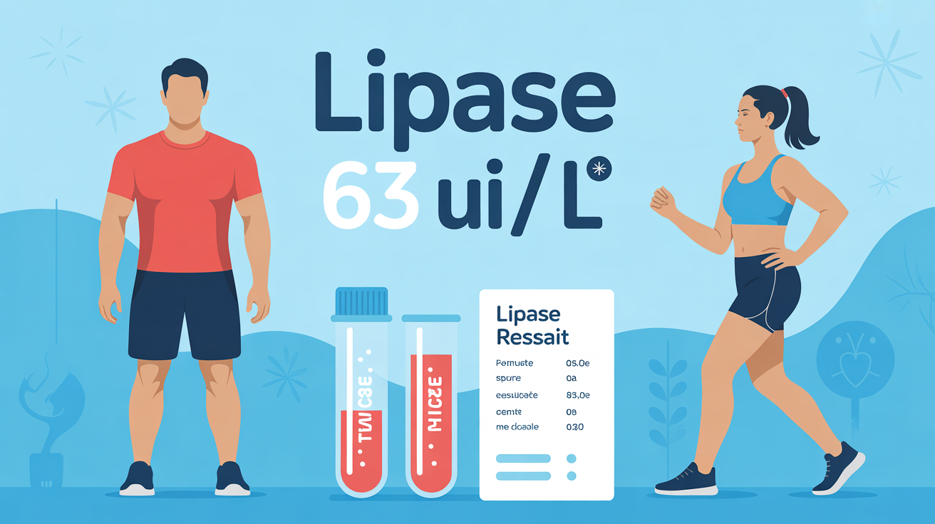 Résultat lipase 63 UI/L, santé sportive