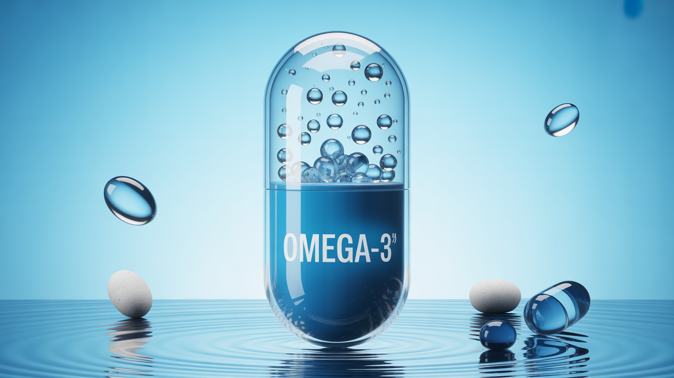 Capsule omega-3 transparente goutte santé nutrition