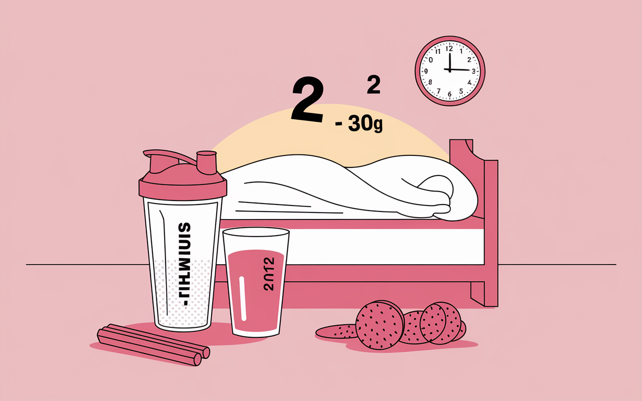 shaker whey nuit dose 20-30g sommeil repos