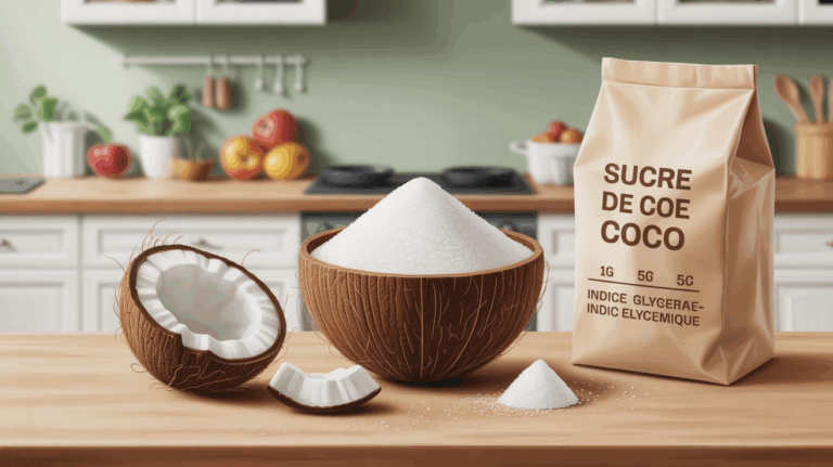 sucre de coco indice glycemique et sucre blanc tableau comparatif