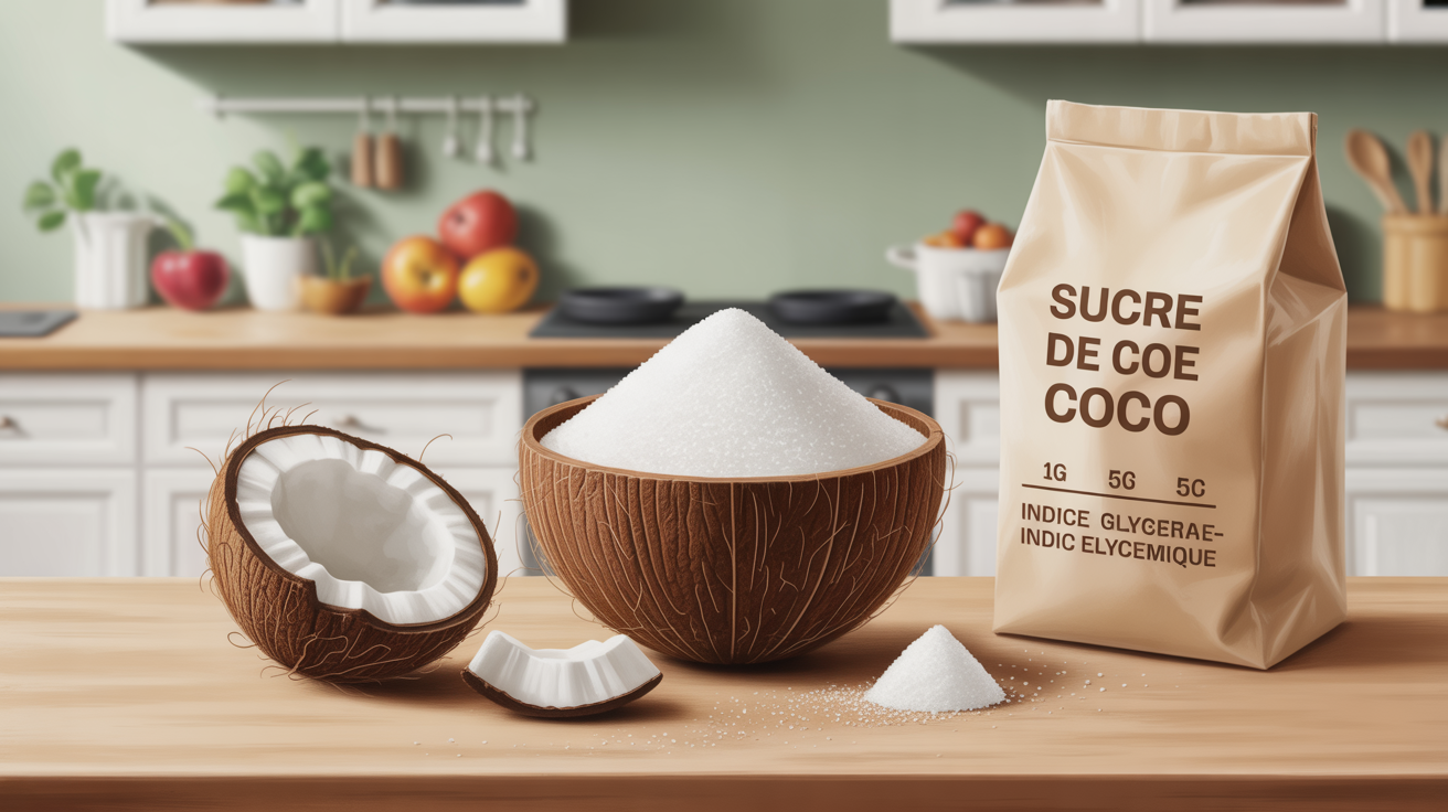 sucre de coco indice glycemique et sucre blanc tableau comparatif