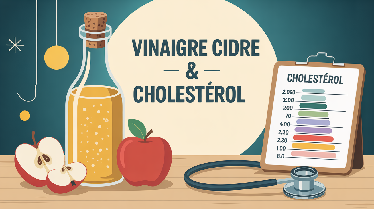 Illustration vinaigre de cidre et cholesterol