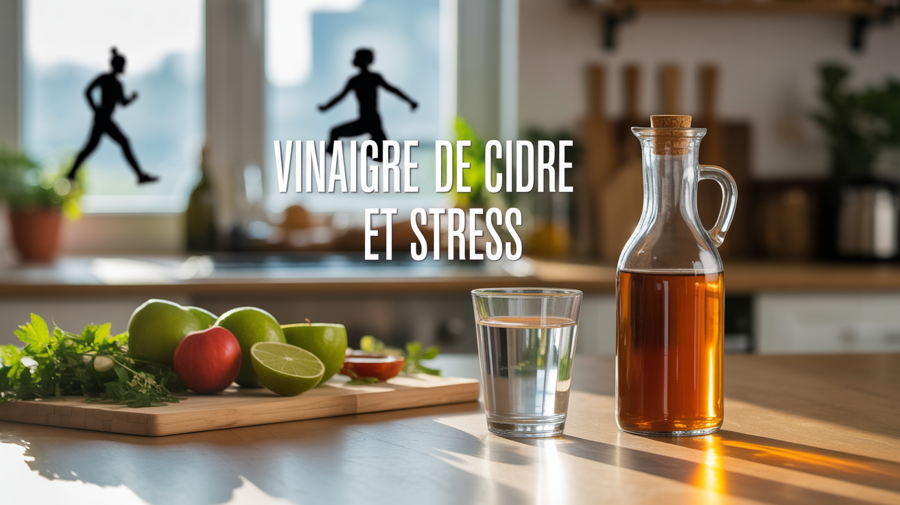 verre de vinaigre de cidre anti-stress cuisine saine