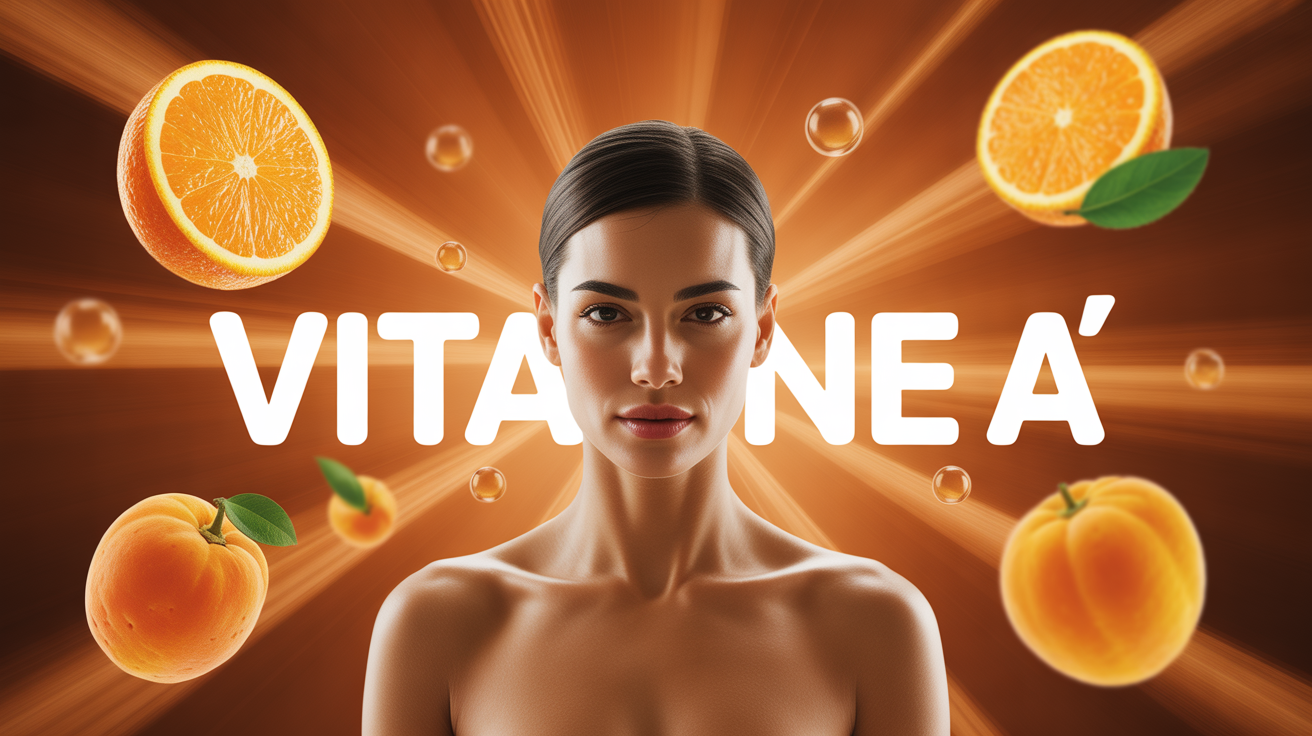 vitamine a portrait peau lumineuse molecules fruits