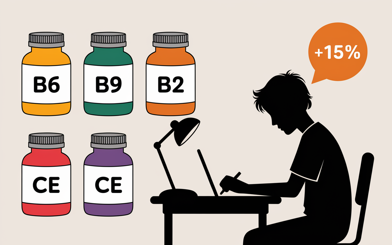 Infographie vitamines memoire concentration etudiant