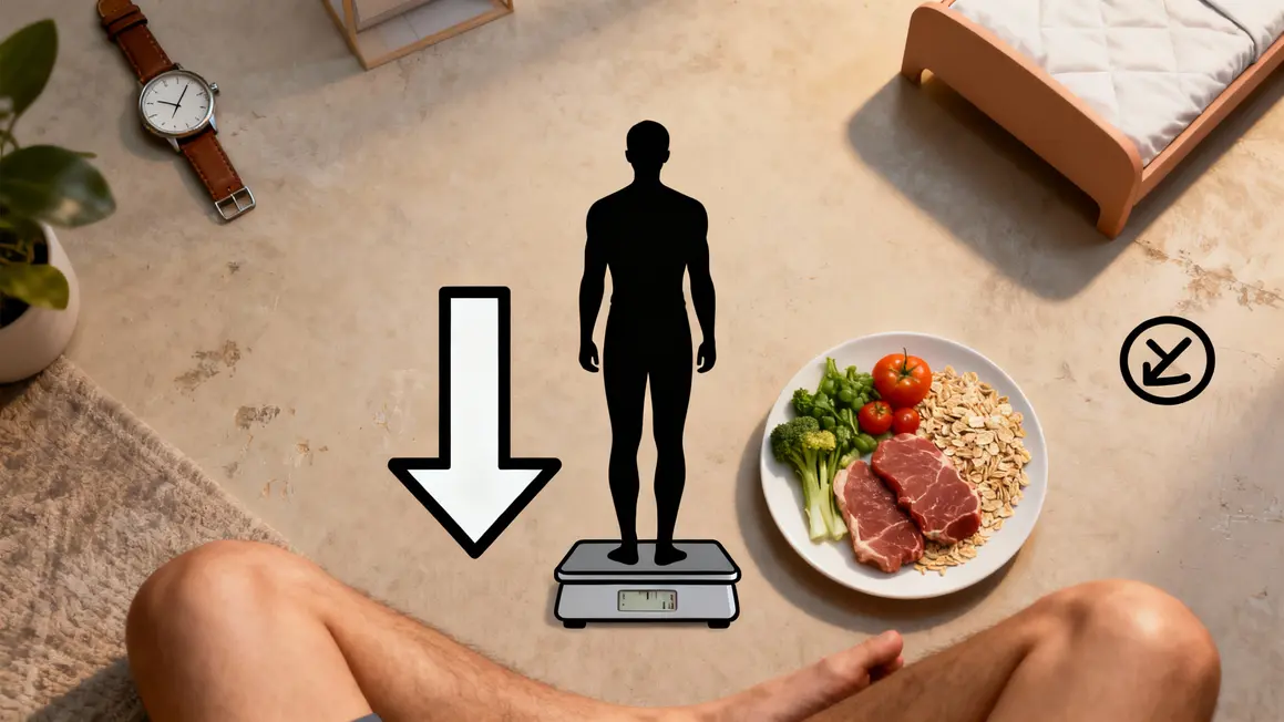 Silhouette sur balance aliments santé sommeil stress