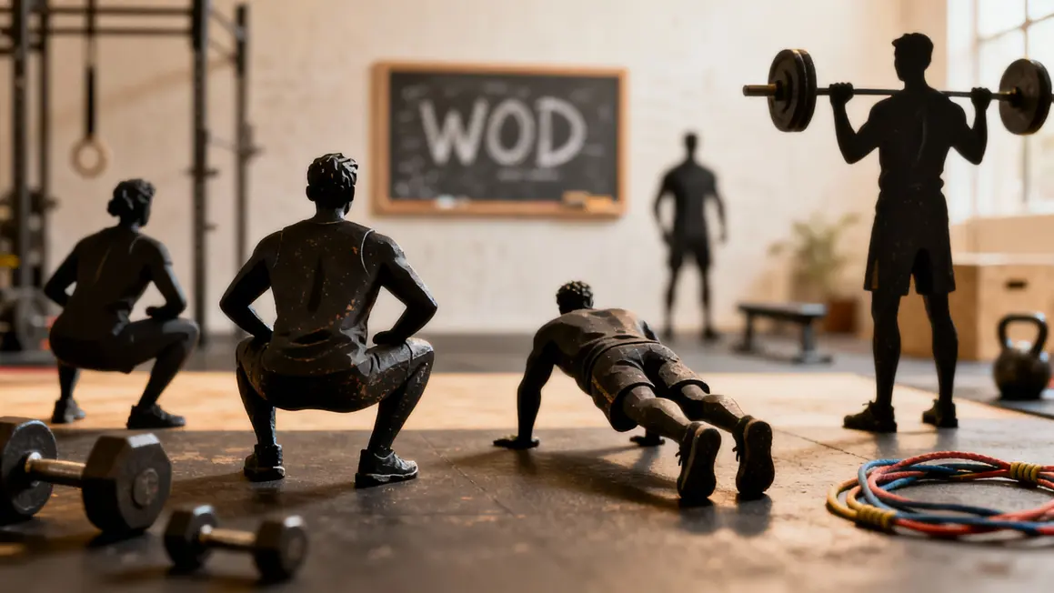 Silhouettes CrossFit squats pompes soulevé de terre