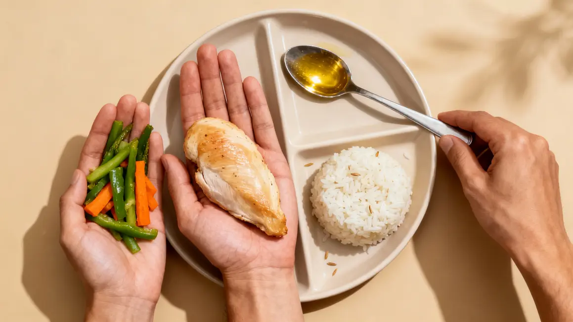 Assiette portions visuelles musculation perte poids