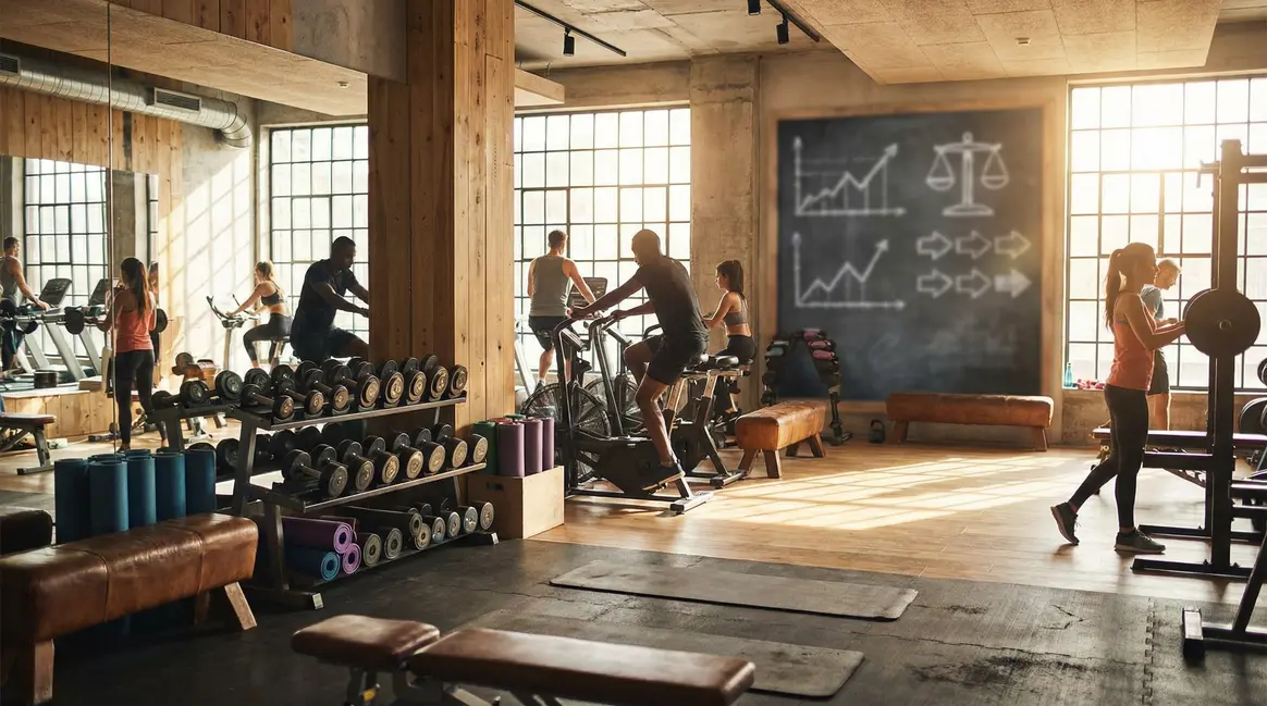 Salle musculation cardio personnes haltères perte de poids