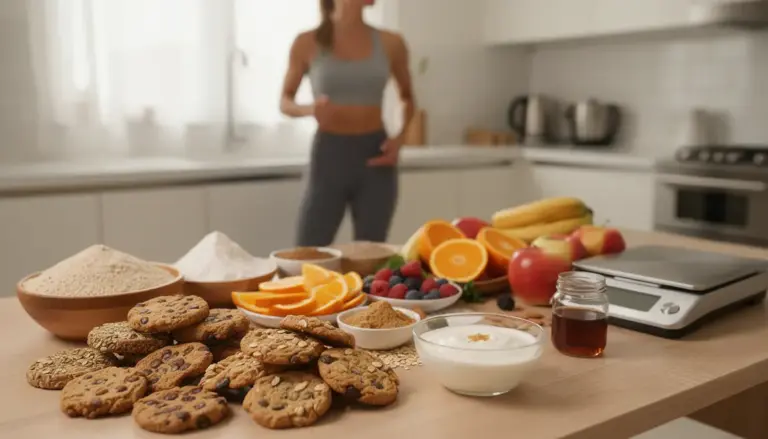 Biscuits faibles calories et ingrédients sains en cuisine moderne