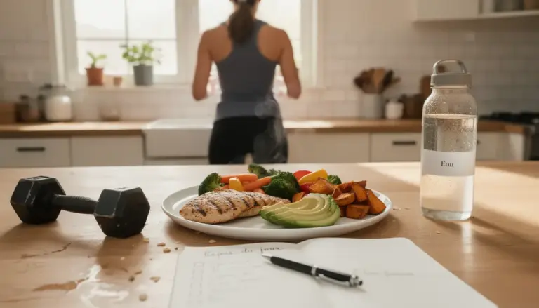 repas musculation sain poulet legumes patate douce avocat carnet eau