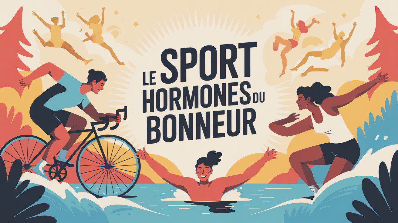 hormone du bonheur sport personnages stylisés actifs