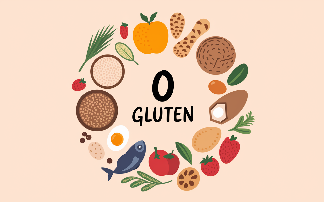 liste aliments sans gluten illustration cercle