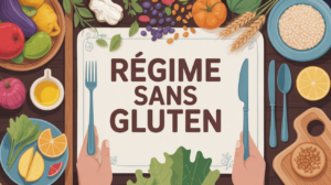 plan de table d aliment sans gluten illustration