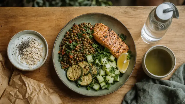 Recette pour maigrir le ventre : salade de lentilles et saumon, fibres et protéines