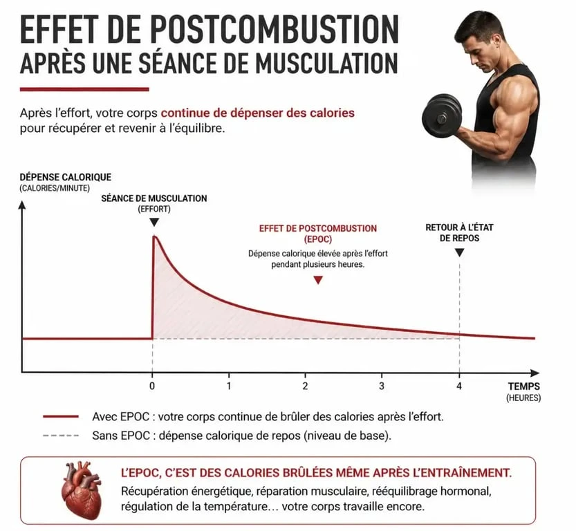 Effet de postcombustion après une séance de musculation pour accélérer le métabolisme