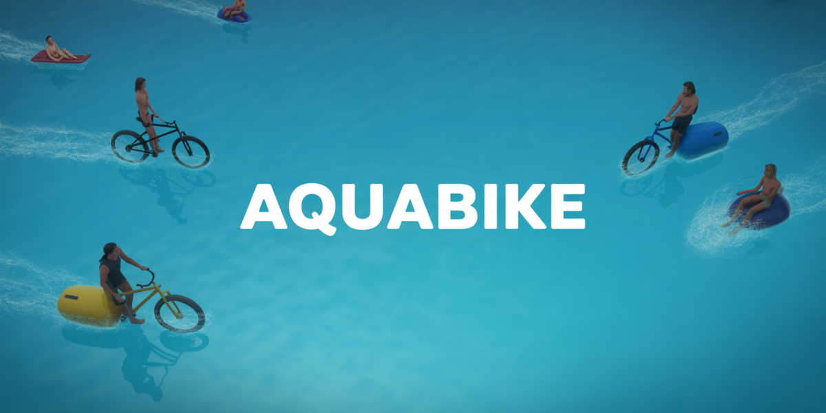 Aquabike en bassin lumineux avec silhouettes dynamiques