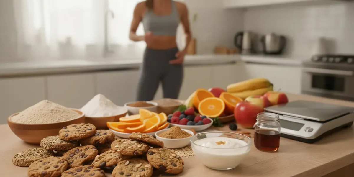 Biscuits faibles calories et ingrédients sains en cuisine moderne