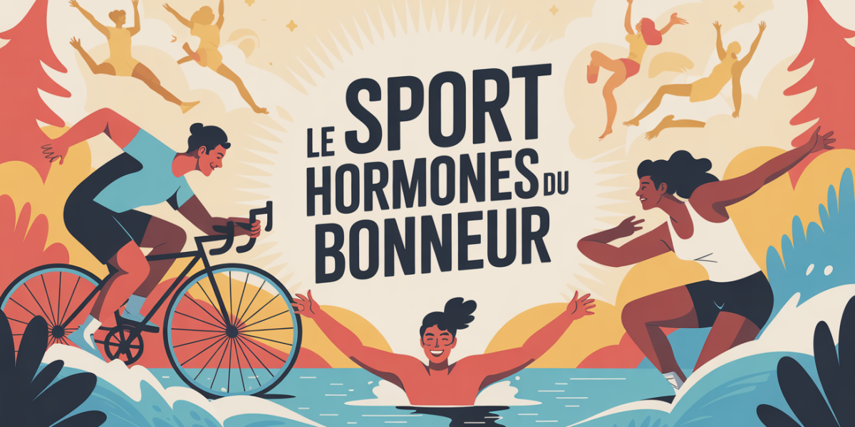 hormone du bonheur sport personnages stylisés actifs
