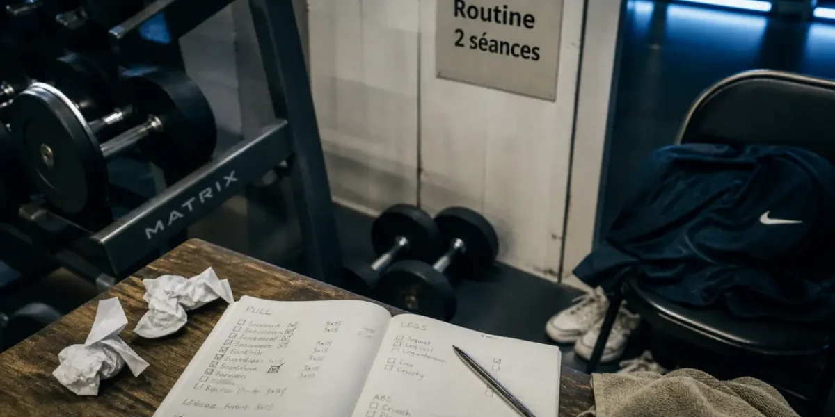 Motivation musculation : carnet et routine 2 séances en salle
