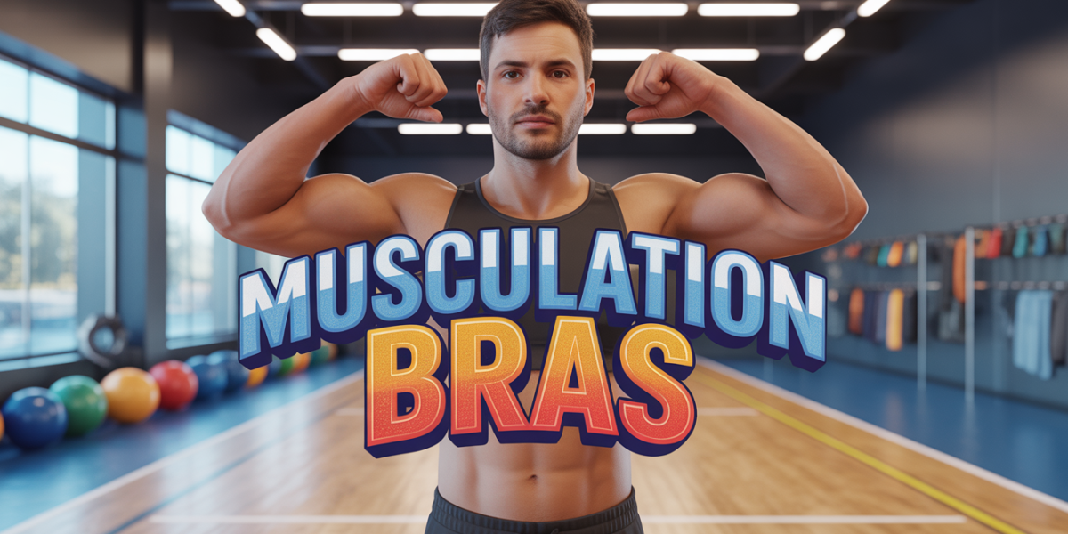musculation bras personnage salle de sport illustration