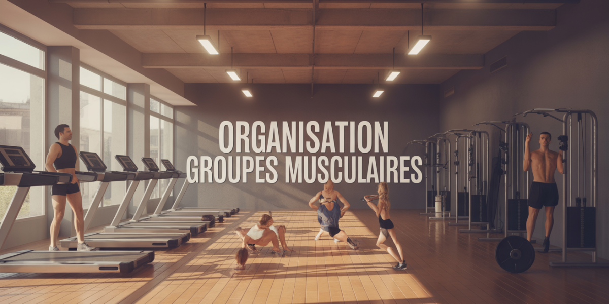 Organisation groupes musculaires dans une salle de sport moderne