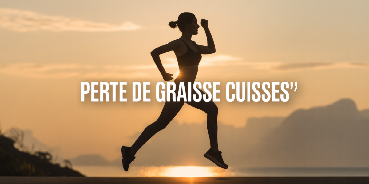 Silhouette illustrant la perte de graisse cuisses, mouvement et confiance