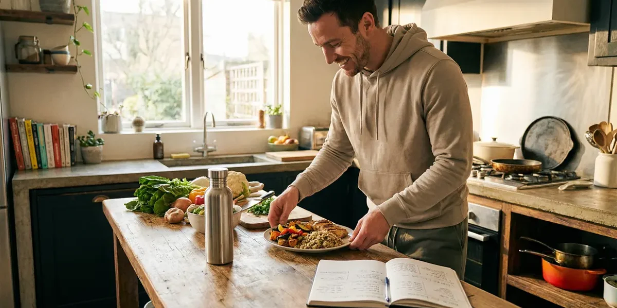 Athlète préparant un repas sain pour perte de poids durable