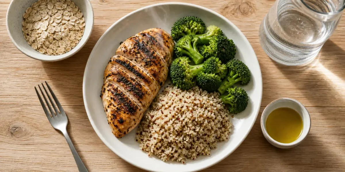 Plan alimentaire pour perte de poids : protéines, fibres, légumes, quinoa
