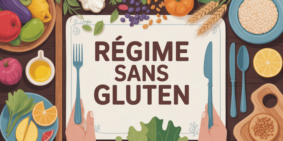 plan de table d aliment sans gluten illustration