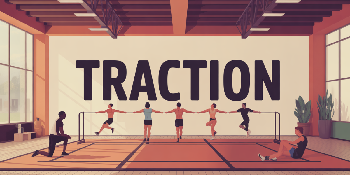 traction salle de sport, barre et silhouettes motivantes