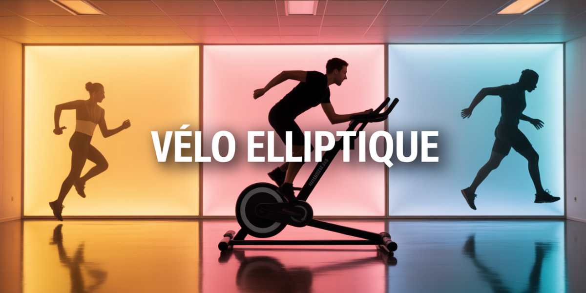 Velo elliptique moderne entrainement complet ambiance sportive