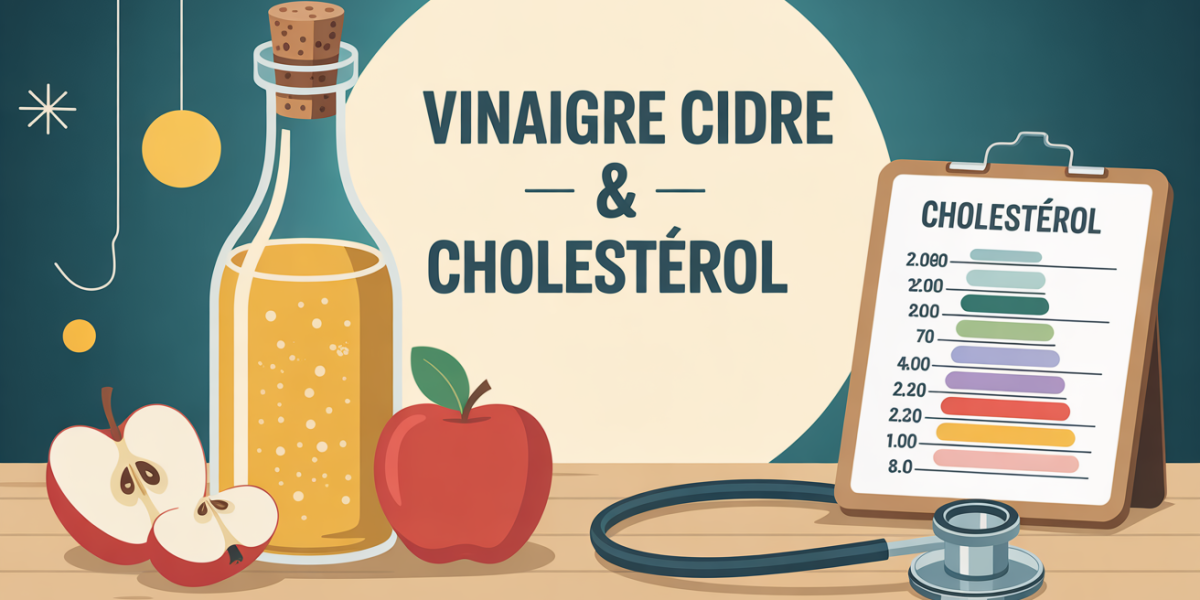 Illustration vinaigre de cidre et cholesterol